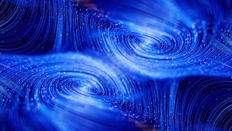 Abstract-Particle-blue-swirly-curved-lines-Animation-with-glowing-points-seamless-loop